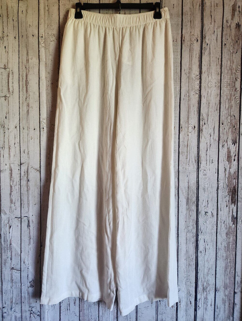 Happily Grey Cream Linen Blend Wide Leg Pants Medium NWT Cottagecore Boho - Picture 2 of 9